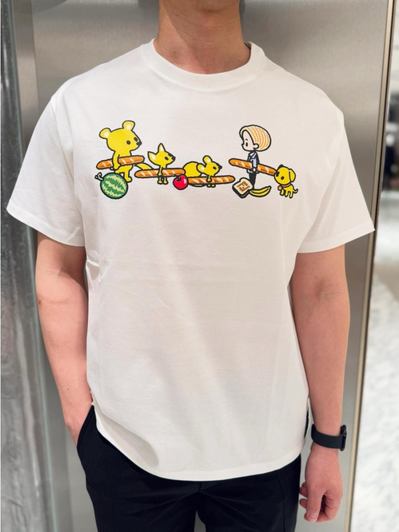 Fendi Cartoon Collaboration Playful Baguette T-Shirt White