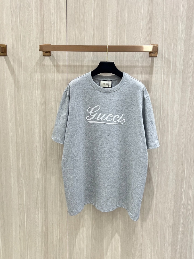 Gucci 2025 Signature Minimalist Logo T-Shirt Gray
