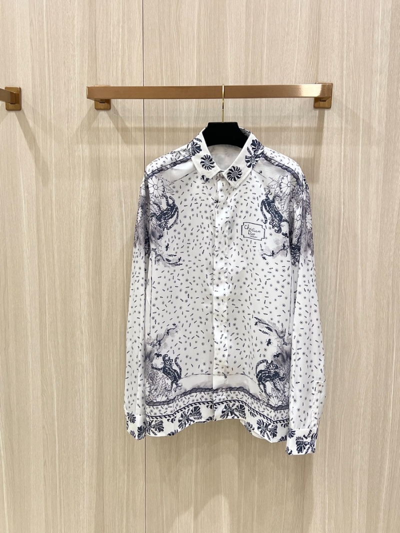 Dior DIOR AND HYLTON NEL Oversized Floral Shirt Blue and White