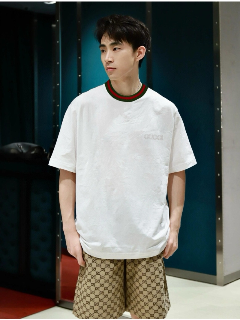 Gucci 2025FW Iconic Jacquard Trim T-Shirt White