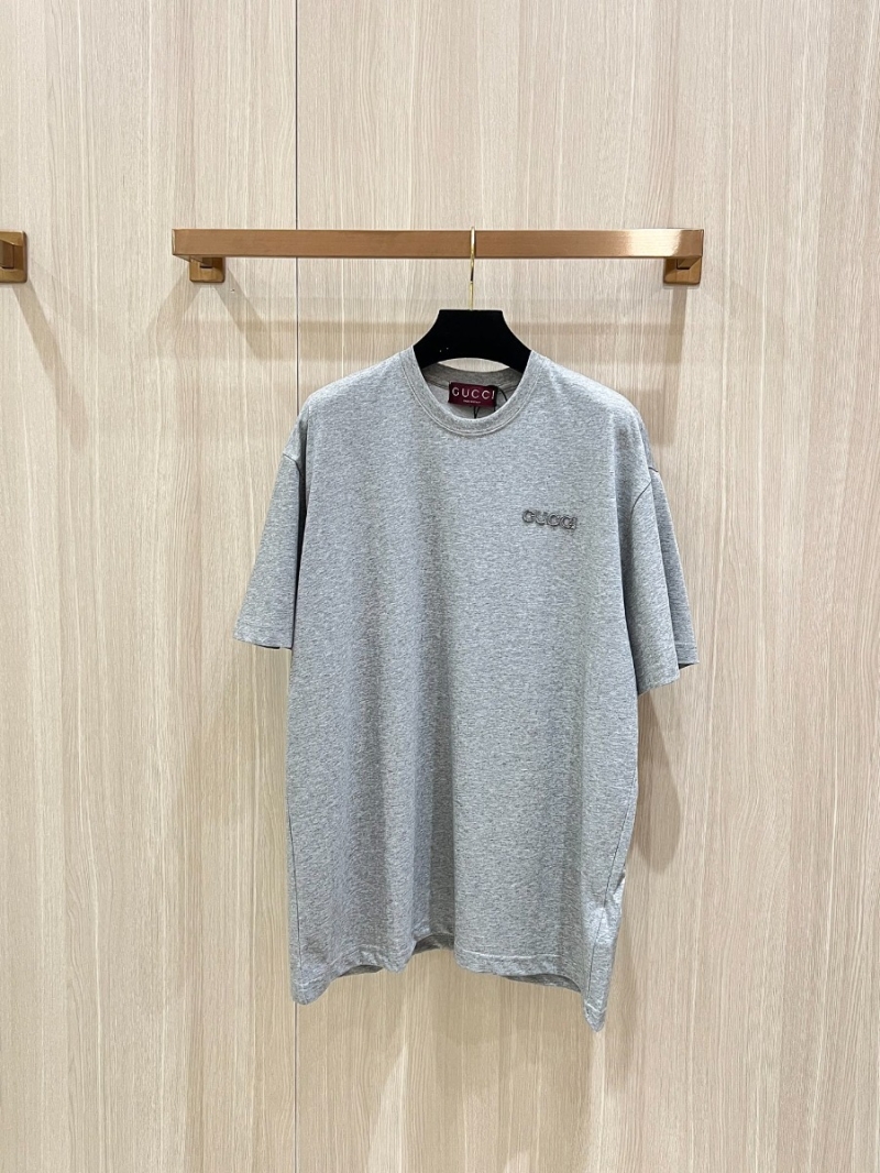 Gucci 2025FW Refined Embroidered T-Shirt Grey