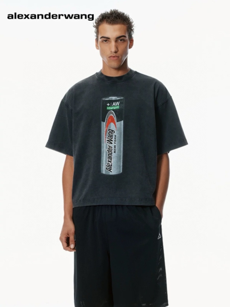 Alexander Wang Battery Logo Vintage T-Shirt Black