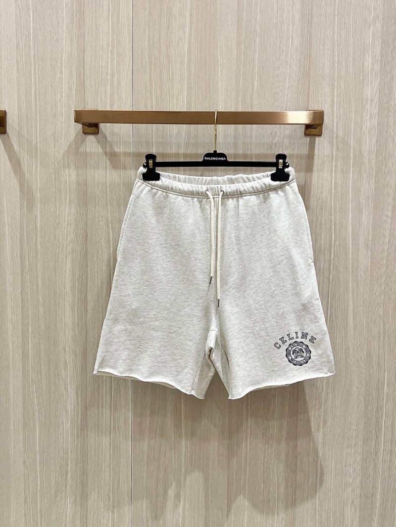 Celine Classic Relaxed Badge Shorts in White