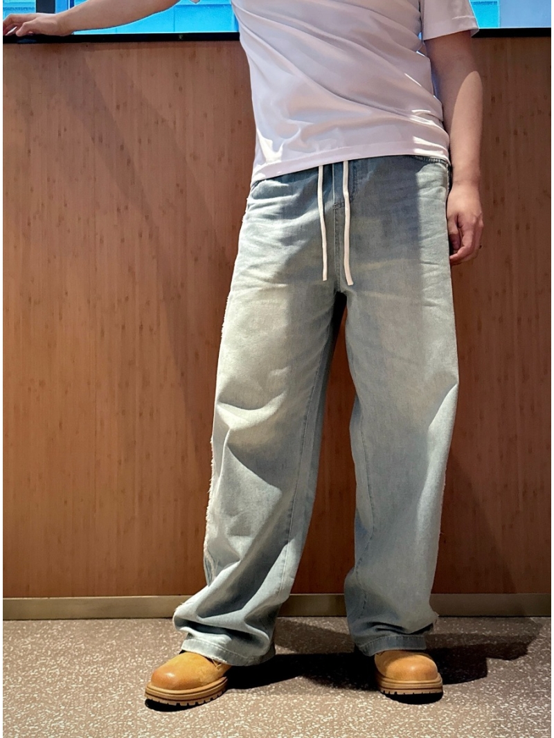 Bottega Veneta Frayed Wide-Leg Jeans Light Blue