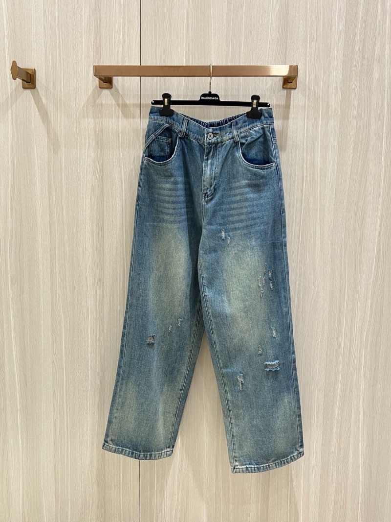 Bottega Veneta Summer '25 Artisanal Distressed Jeans Blue
