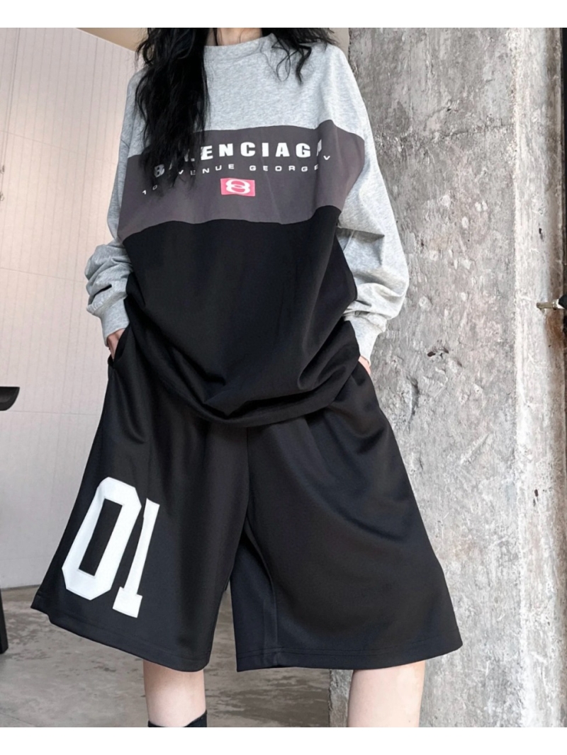 Balenciaga Basketball Series 01 Relaxed Knit Shorts Black