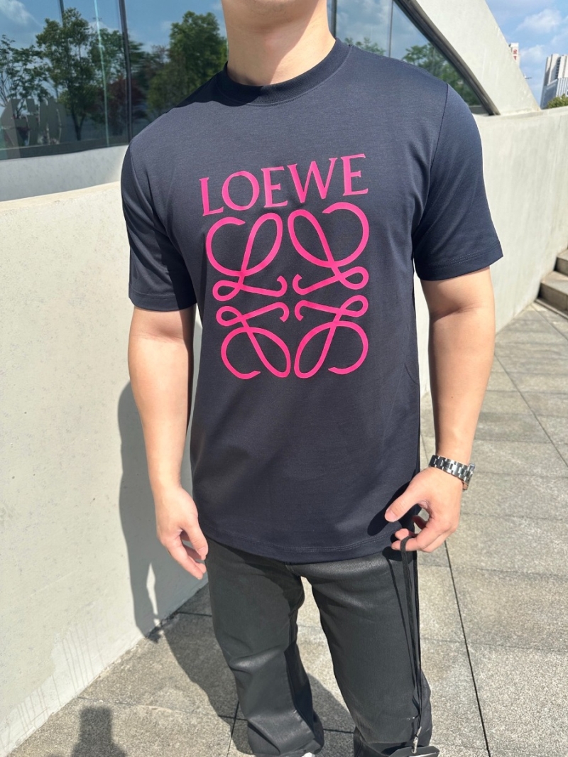 Loewe Embroidered Series Chic Letter T-Shirt in Pink