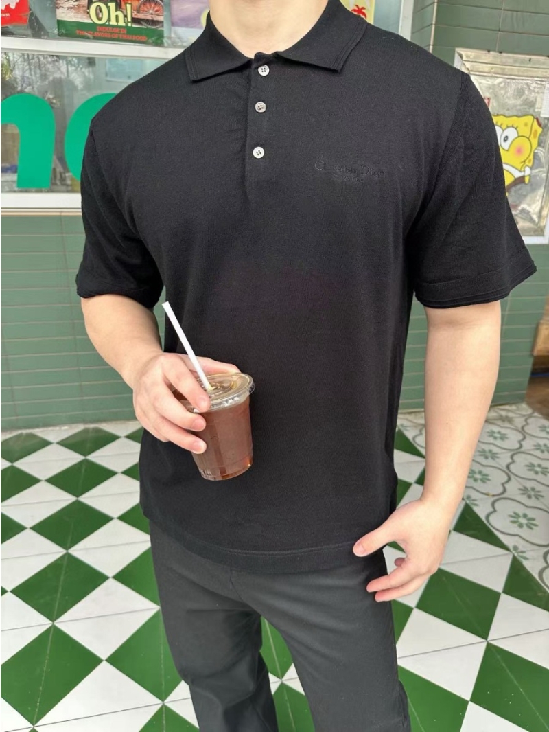 Dior 25 Series Luxurious Embroidered Polo Cashmere-Cotton