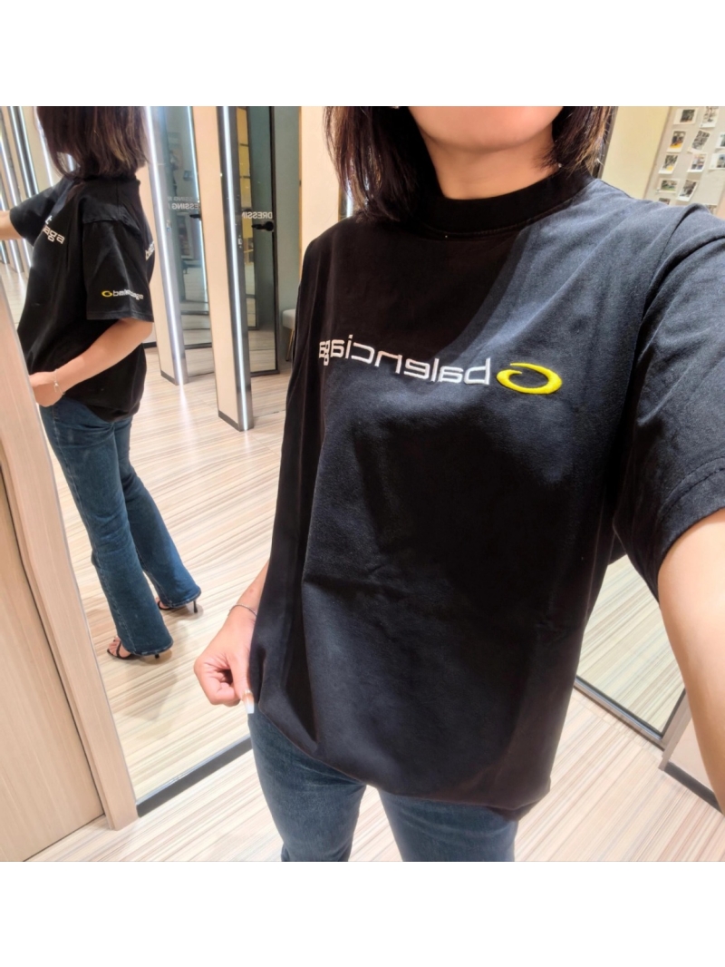 Balenciaga 25SS Authentic Logo Short-Sleeve in Navy