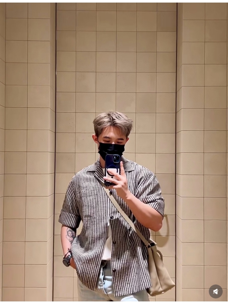 Bottega Veneta 25SS Sophisticated Houndstooth Short-Sleeve Shirt Black and White Houndstooth