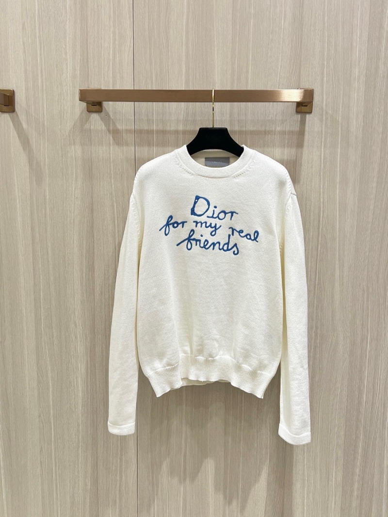 Dior x Hylton Nel Stylish Embroidered Sweater White