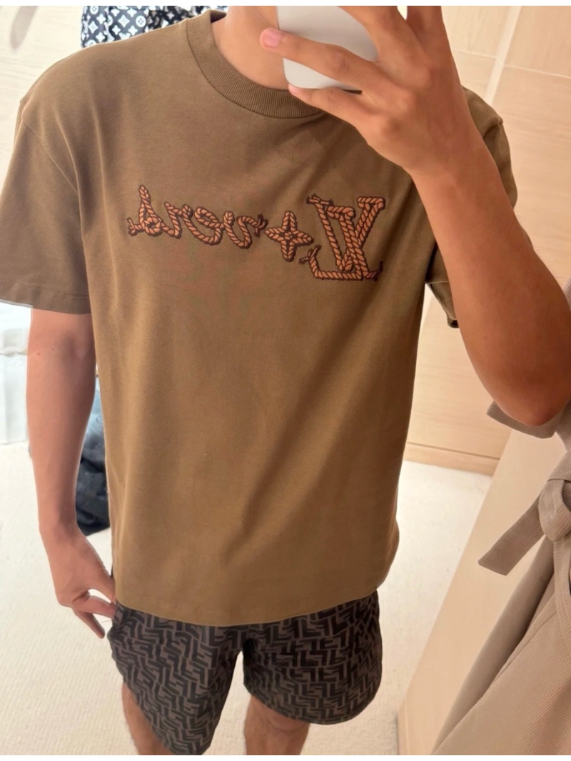 Louis Vuitton LV Rope Embroidery Cotton Short Sleeve T-Shirt