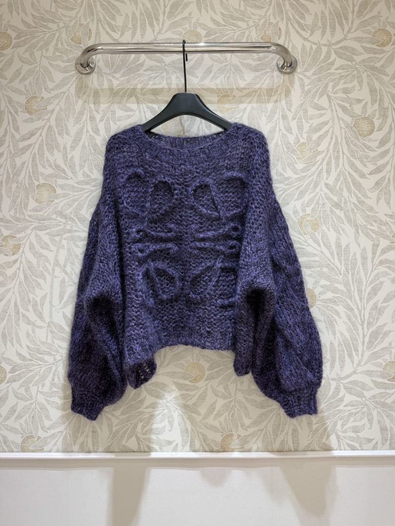 Loewe 2024 Early Spring Mohair Sweater in Purple