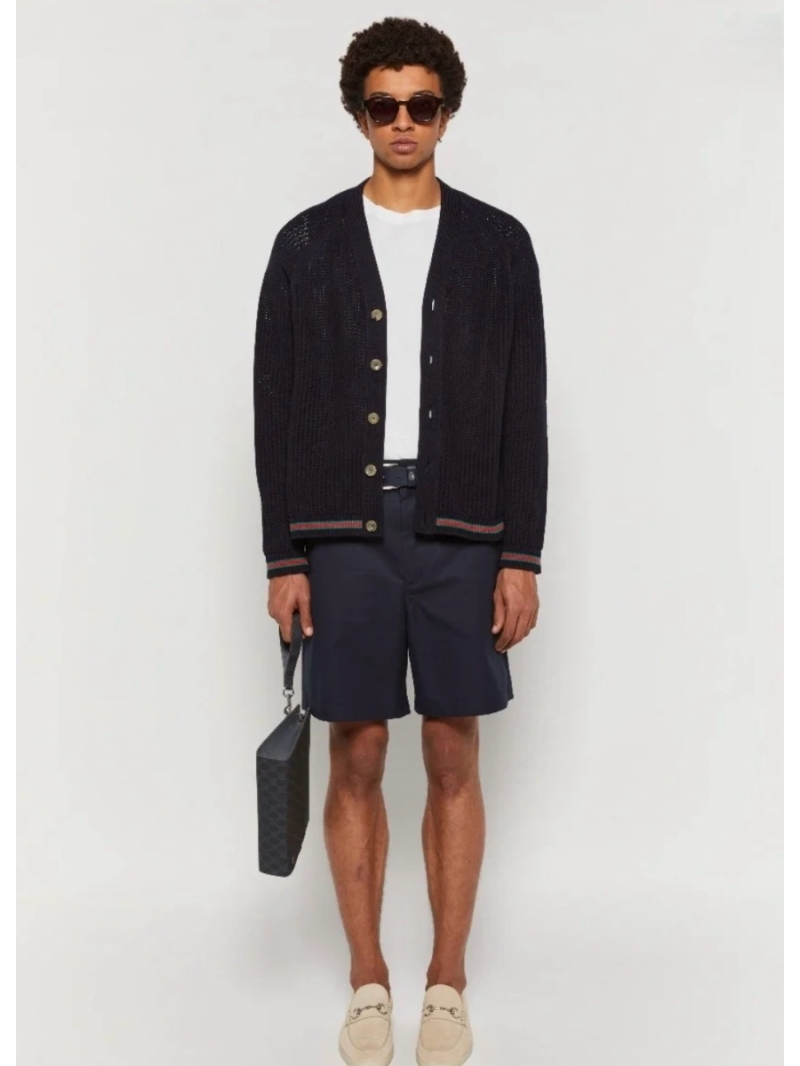 Gucci New Hollow-Knit Cotton Cardigan BLack – Unisex Design