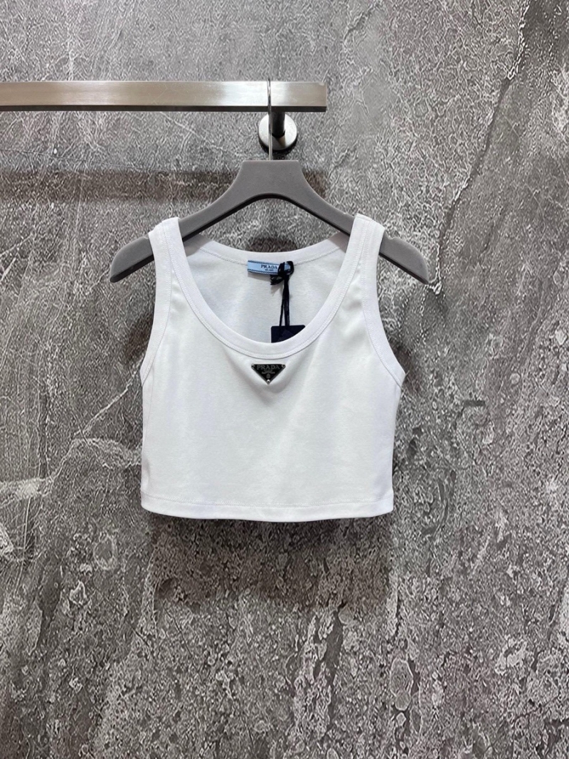 Prada 2024 Early Spring Collection White Tank Top