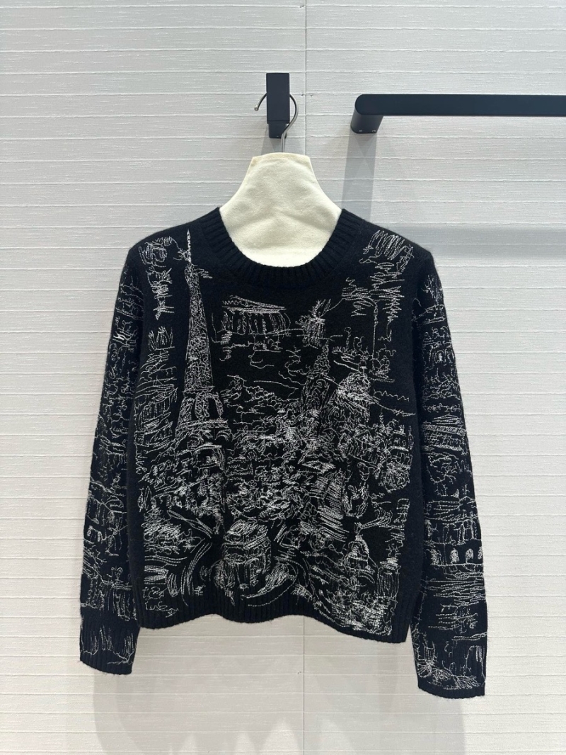 Dior Autumn 2024 Embroidered Cashmere Sweater Black