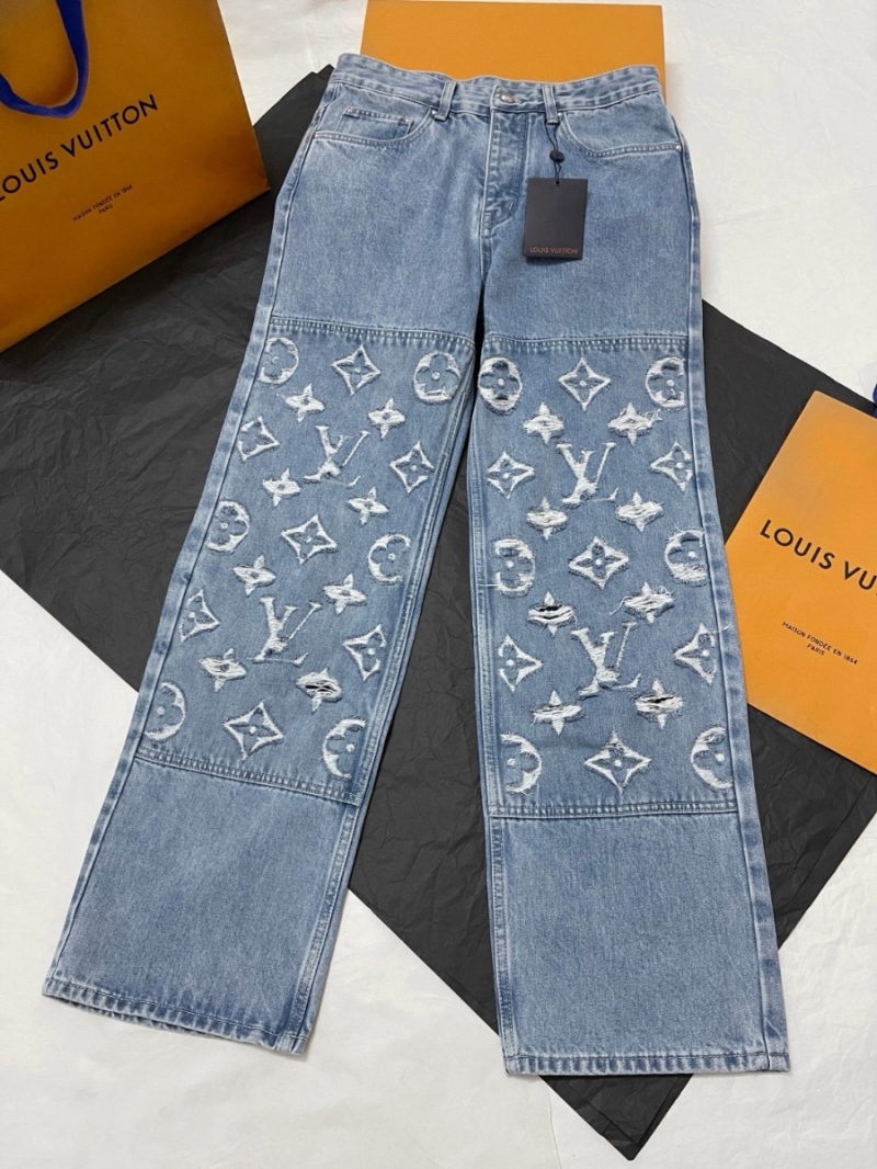 Louis Vuitton LV25 Imported Washed Denim Monogram Jeans Limited Collection