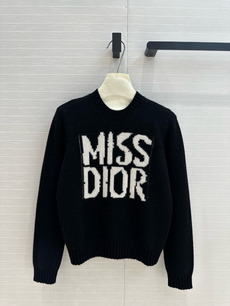 Dior Miss Dior Slogan Cashmere Sweater black