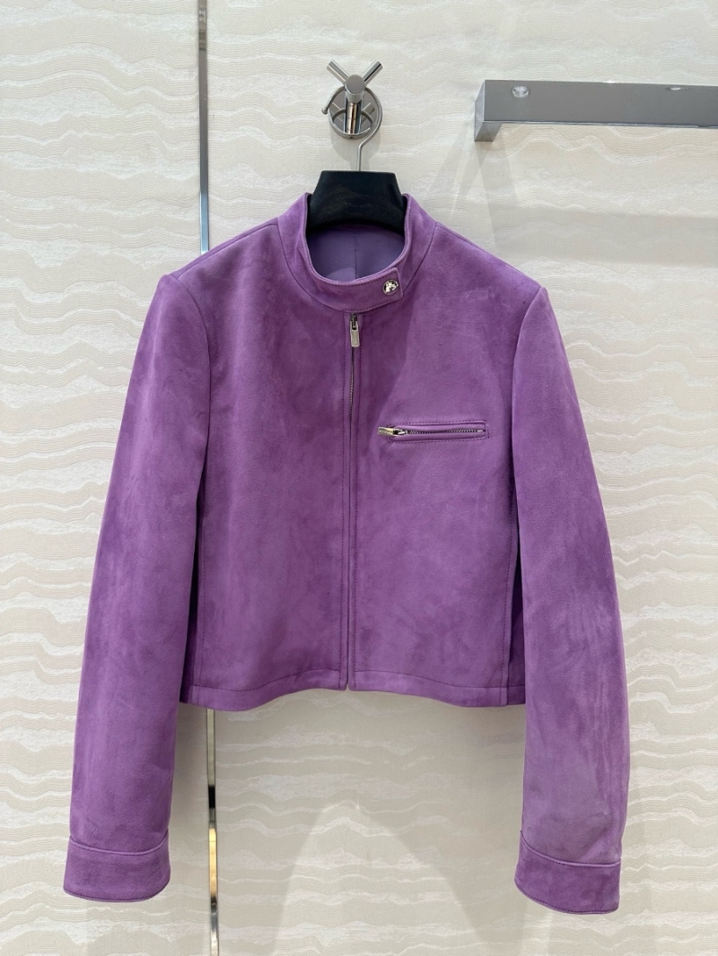 Miu Miu 25 Early Spring Imported Suede Lambskin Flight Jacket Limited Edition Lavender