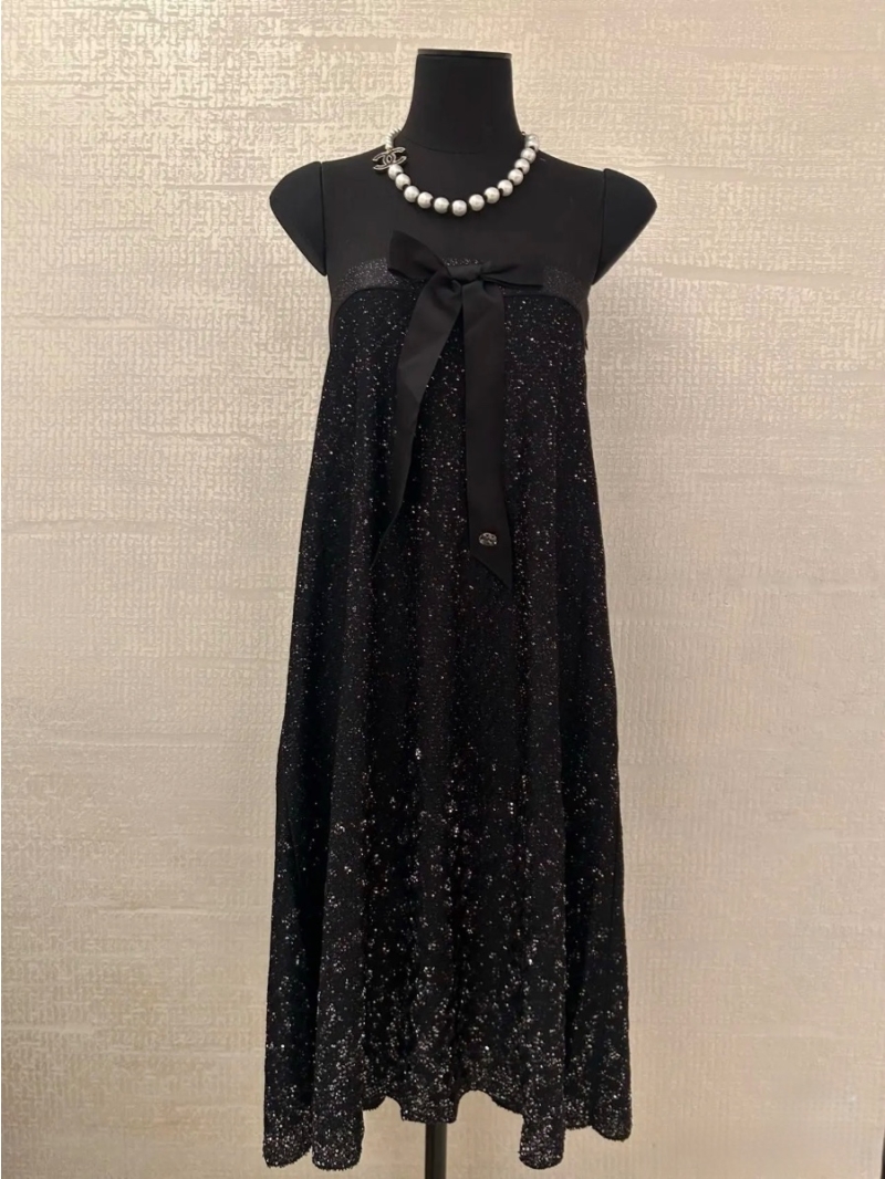 Chanel Coco 25P Haute Couture Crystal Sequin Maxi Skirt Dress – Convertible Strapless Dress