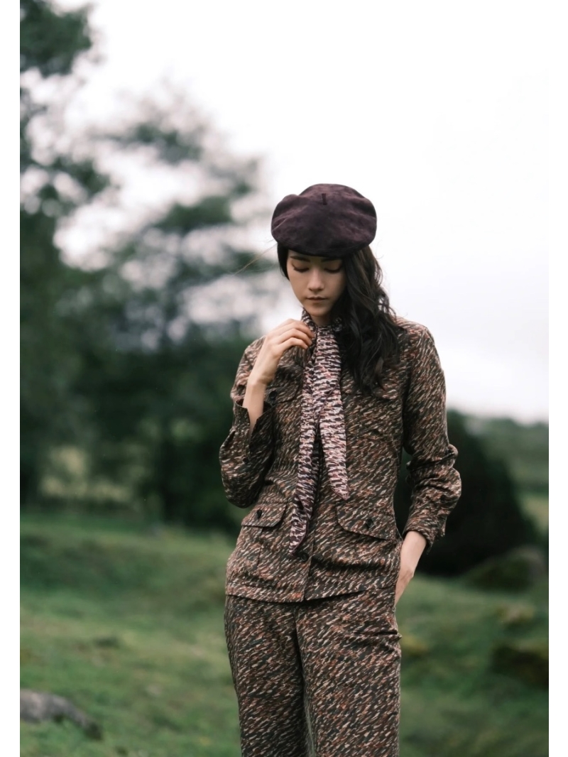 Loro Piana SS25 Animal Print Silk Safari Jacket Shirt