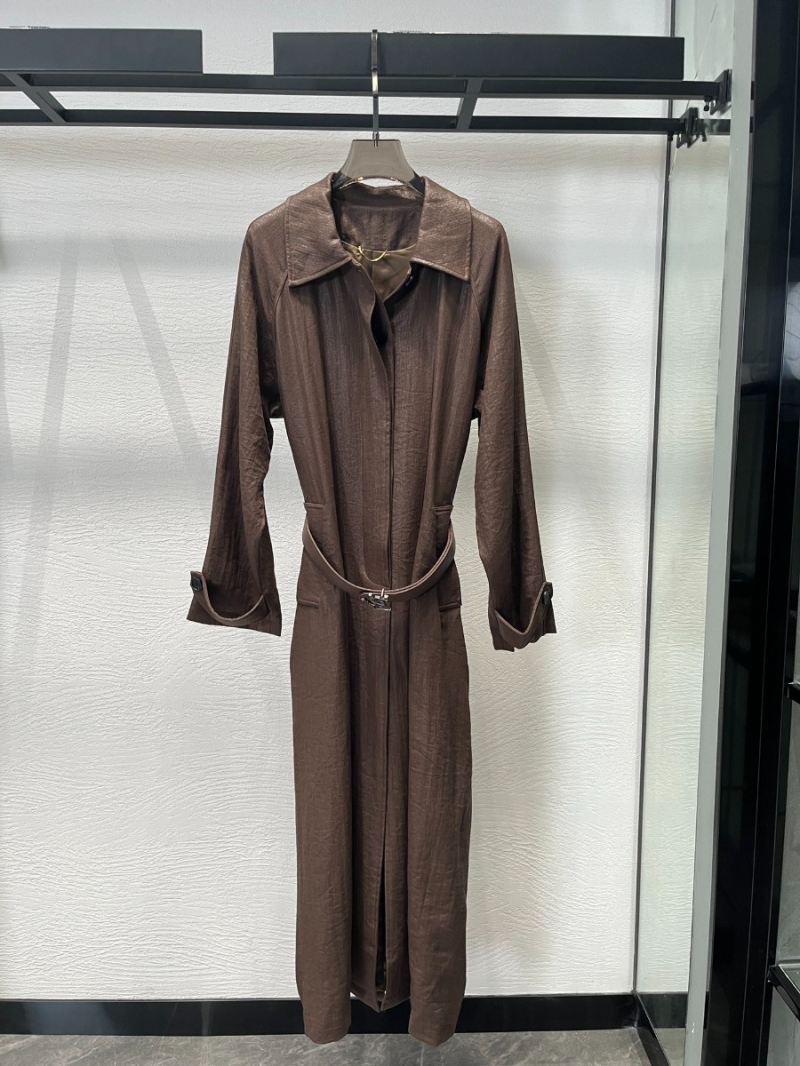 Saint Laurent YSL FW24 Belted Long Trench Rayon Dress Coat