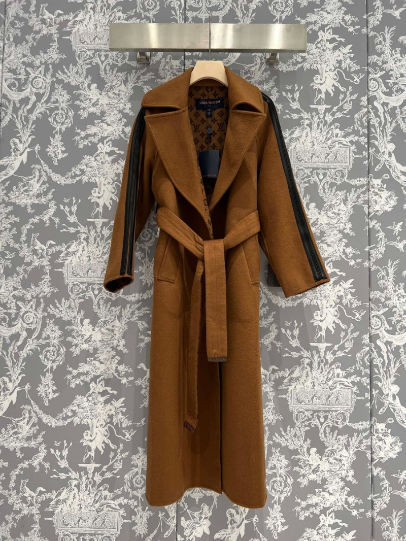 Louis Vuitton Limited Edition Brown Long Wool Coat with Suit Collar