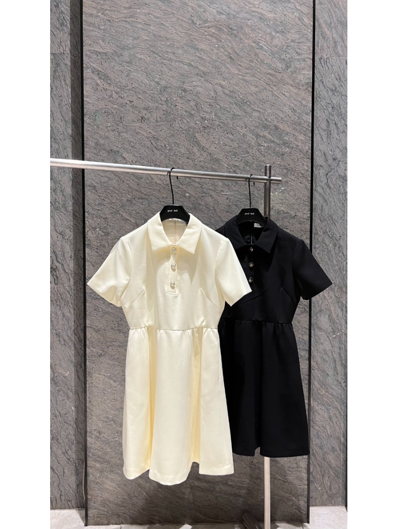 Dior New Collared Short-Sleeve Dress