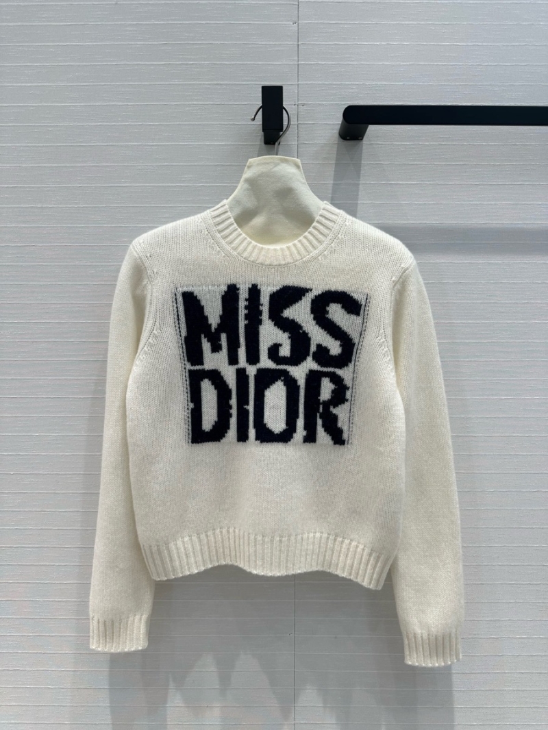 Dior Miss Dior Slogan Cashmere Sweater cream