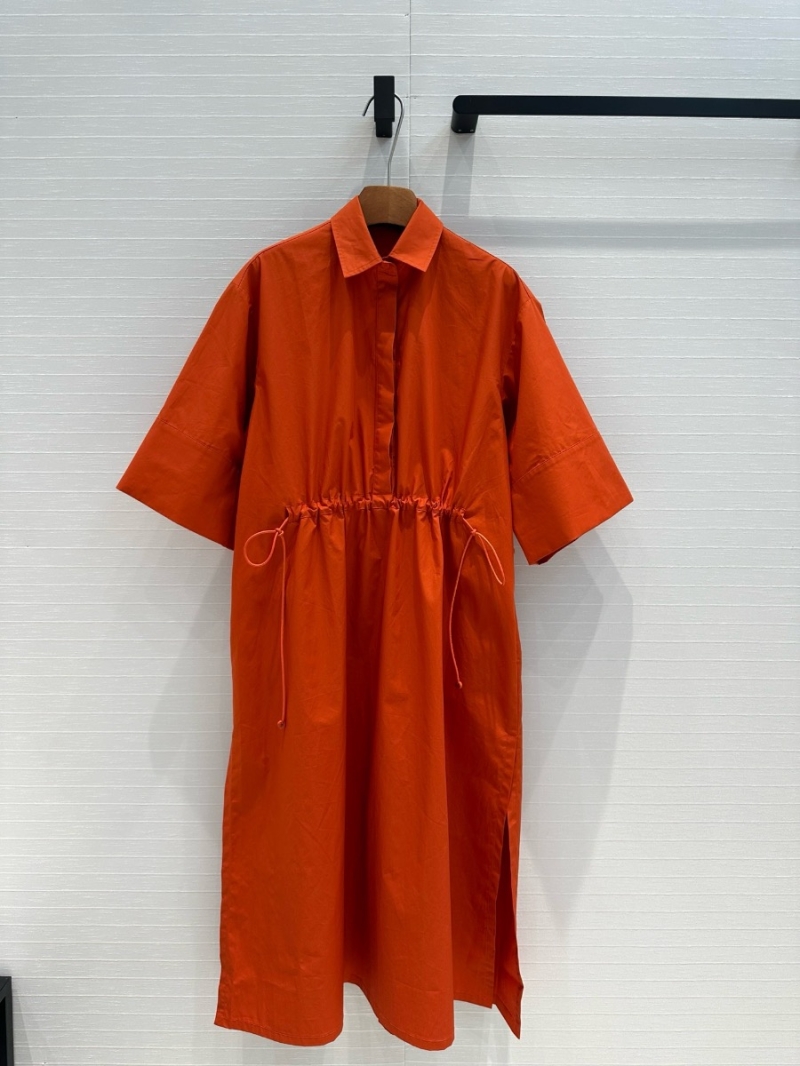 Max Mara 24 Spring/Summer Shoulder Sleeve Shirt Dress Orange