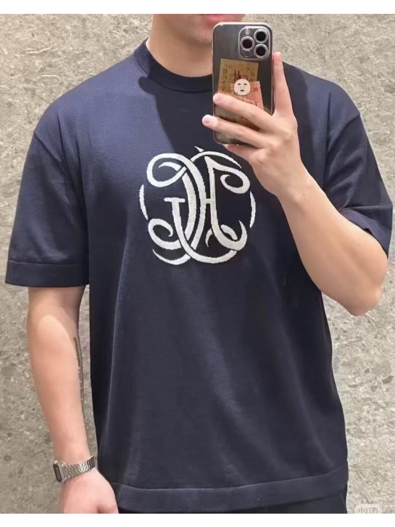 Givenchy Signature HG Knit Cotton Yarn Short-Sleeve T-Shirt