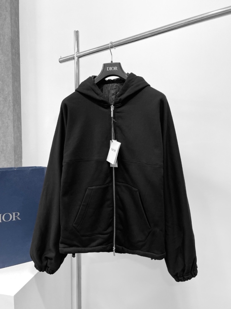 Dior Unisex Limited Edition Double-Sided Jacquard Hooded Jacket Black