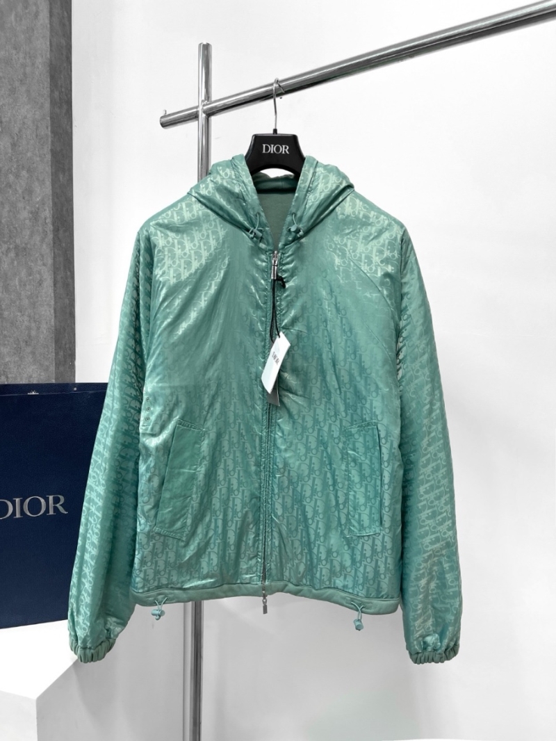 Dior Unisex Limited Edition Double-Sided Jacquard Hooded Jacket Green