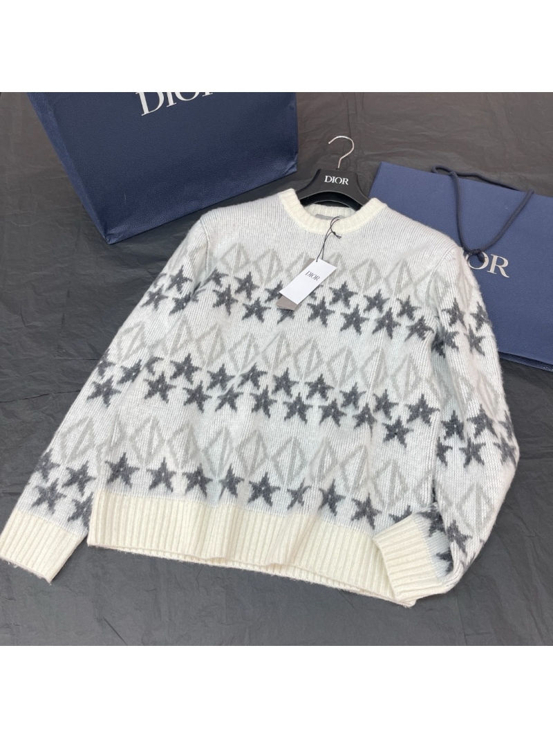 DIOR Five-Point Star Striped Wool Cashmere  Sweater pullover