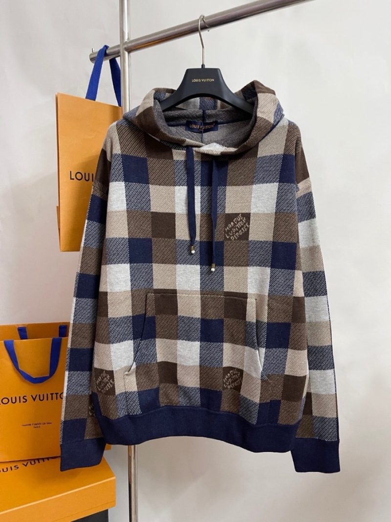 Louis Vuitton LV Unisex Checkered Colorblock Knit Hoodie