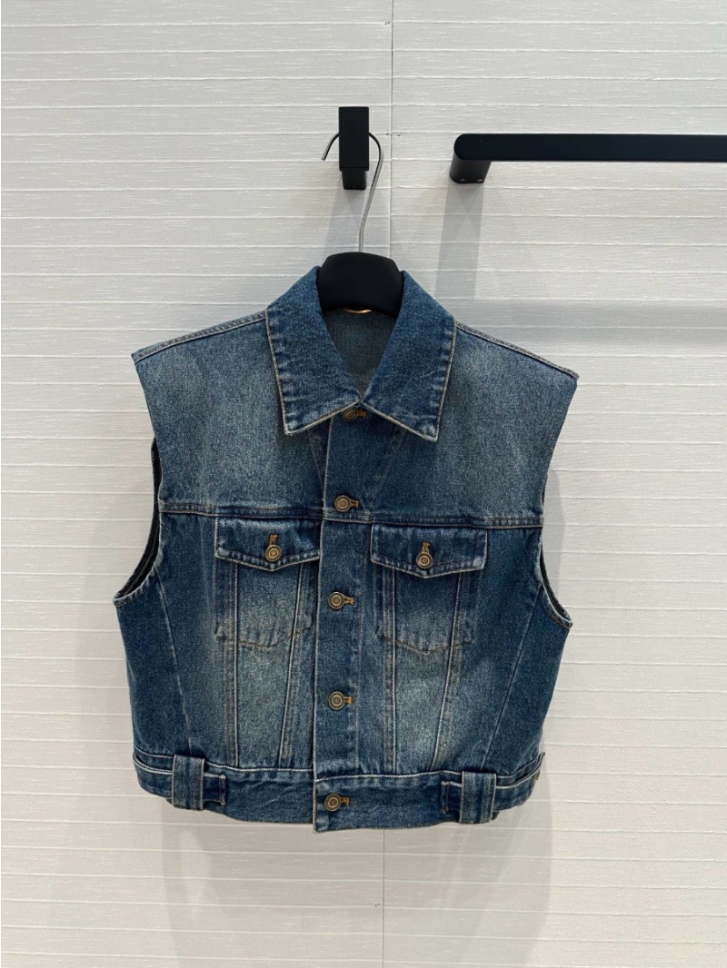 Saint Laurent YSL Fall 24 Collection Denim Vest
