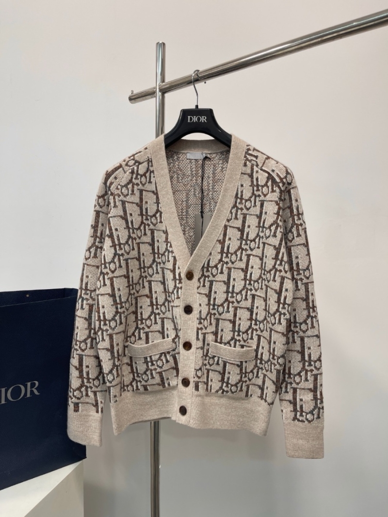 Dior CD New 2023 Oblique Pattern Wool Cardigan