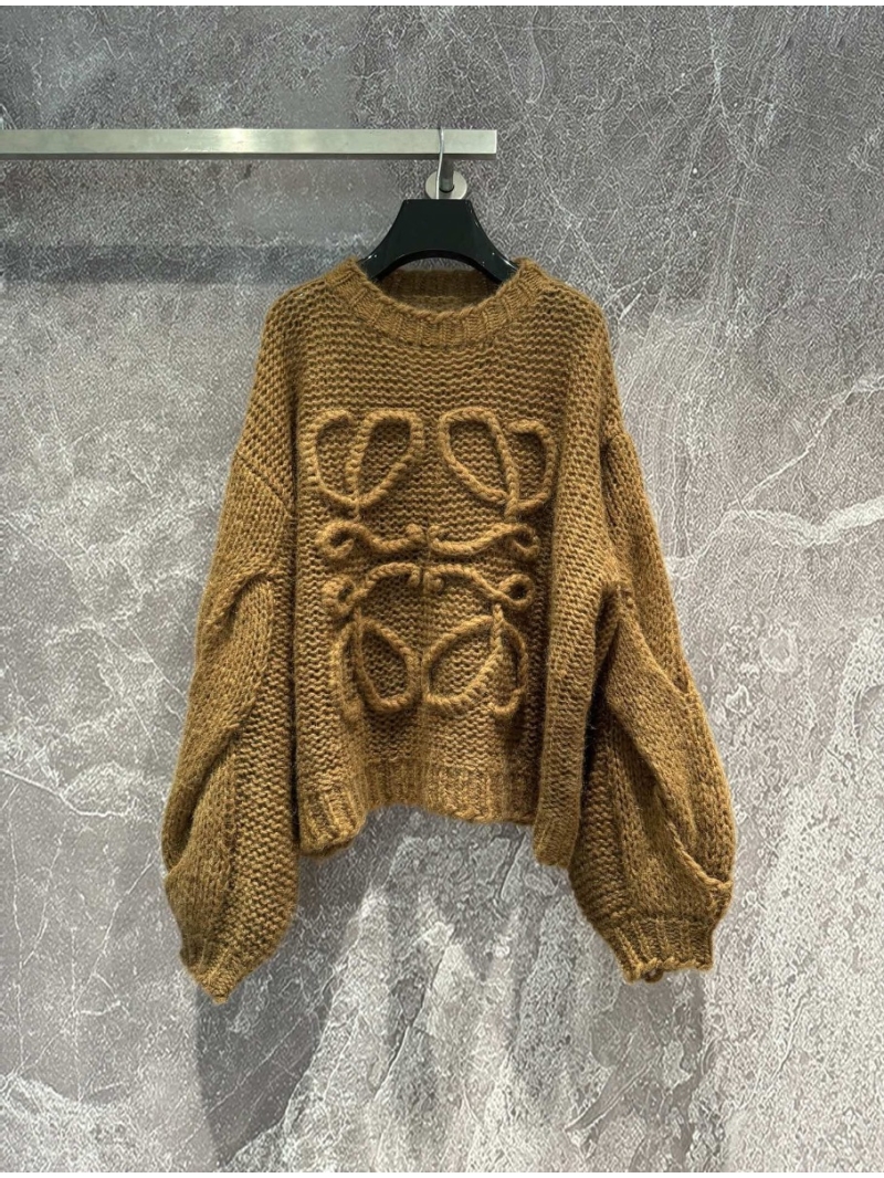 Loewe 2024 Early Spring Mohair Sweater in Camel