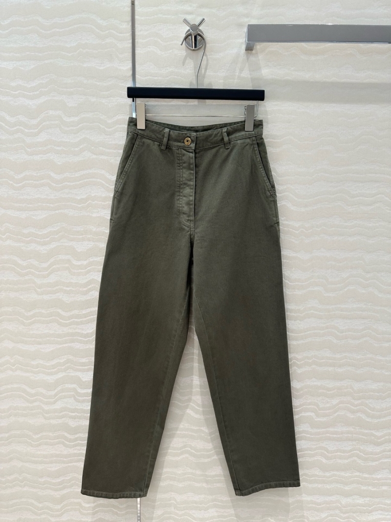 Miu Miu Imported Denim Straight-Leg Cargo Pants Grey - Early Spring 2025 Collection