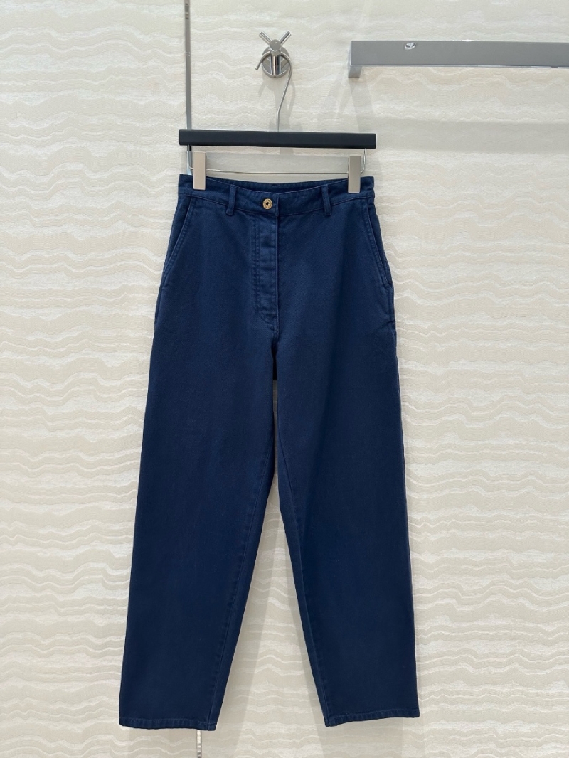 Miu Miu Imported Denim Straight-Leg Cargo Pants Blue - Early Spring 2025 Collection
