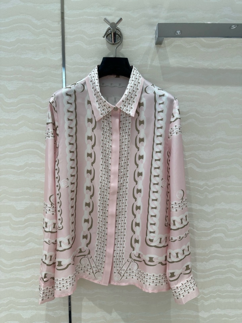 Versace Venus 25S Early Spring Pink Printed Silk Shirt