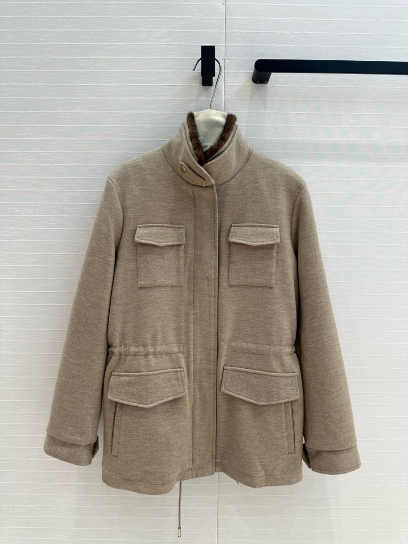 Loro Piana Traveler Cashmere Coat with Detachable Mink Fur Collar