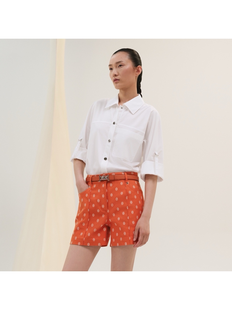 Hermes Spring/Summer 2025 Relaxed Roll-Sleeve Shirt White