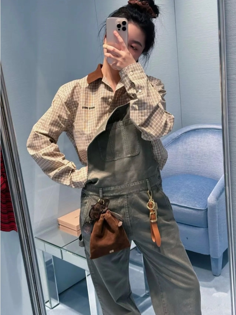 Miu Miu Plaid Cropped Shirt - Chic College Style