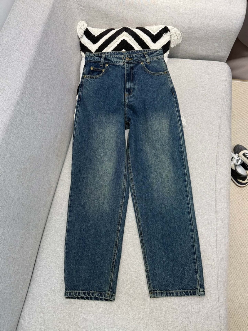 Miu Miu 2024 FW Collection High-Waisted Wide-Leg Denim Jeans