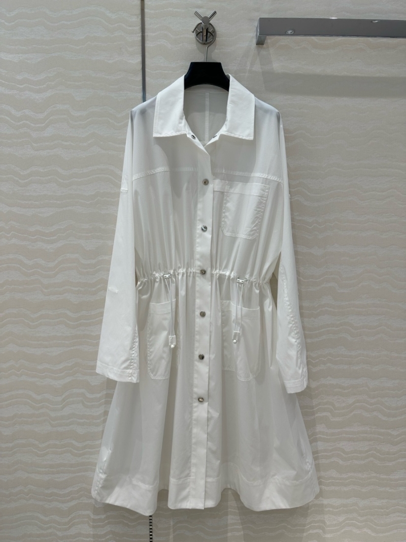 Hermes Spring/Summer 2025 Oversized Drawstring Waist Trench Dress