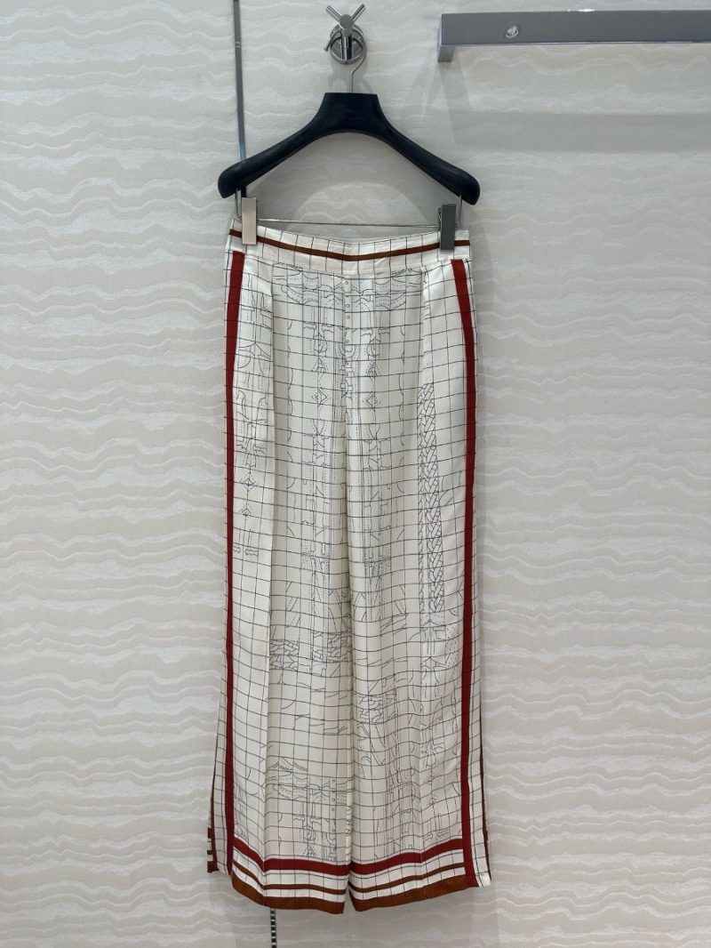 Hermes Coaching Deja Vu Printed Silk Wide-Leg Pants - 2025 Early Spring Collection