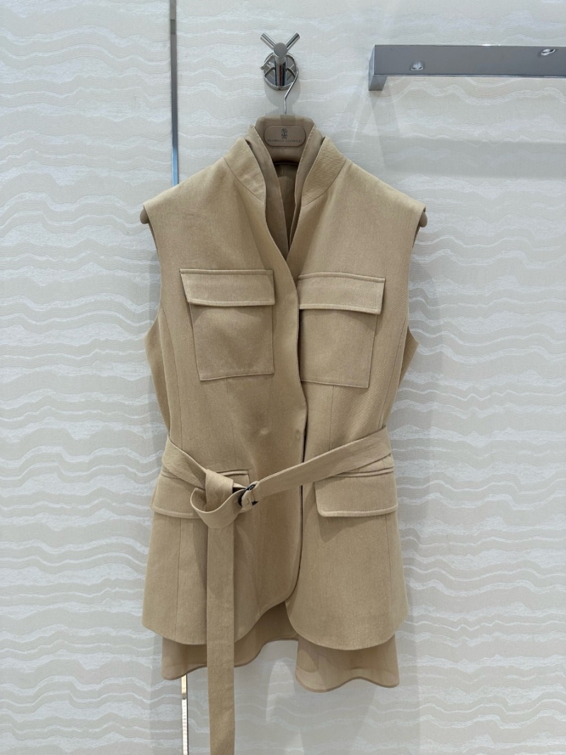 Brunello Cucinelli Two-Piece Belted Linen Vest – Minimalist Luxury