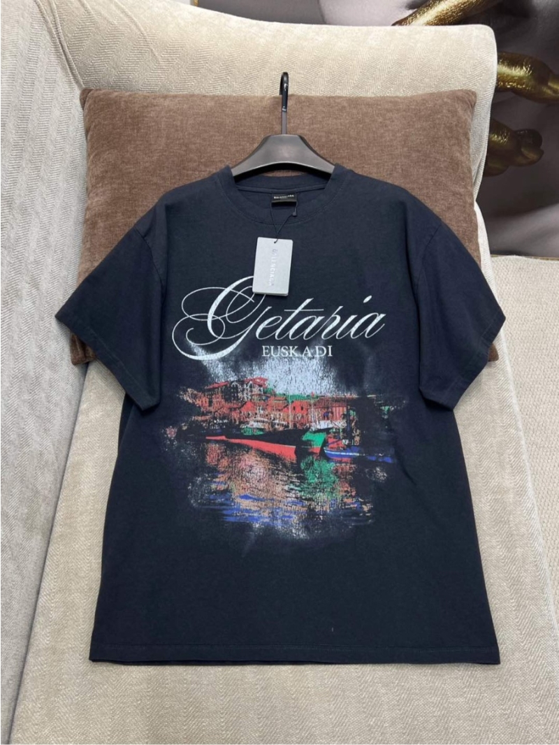 Balenciaga 2025SS Unisex Early Spring Getaril Tubular Vintage Wash T-Shirt