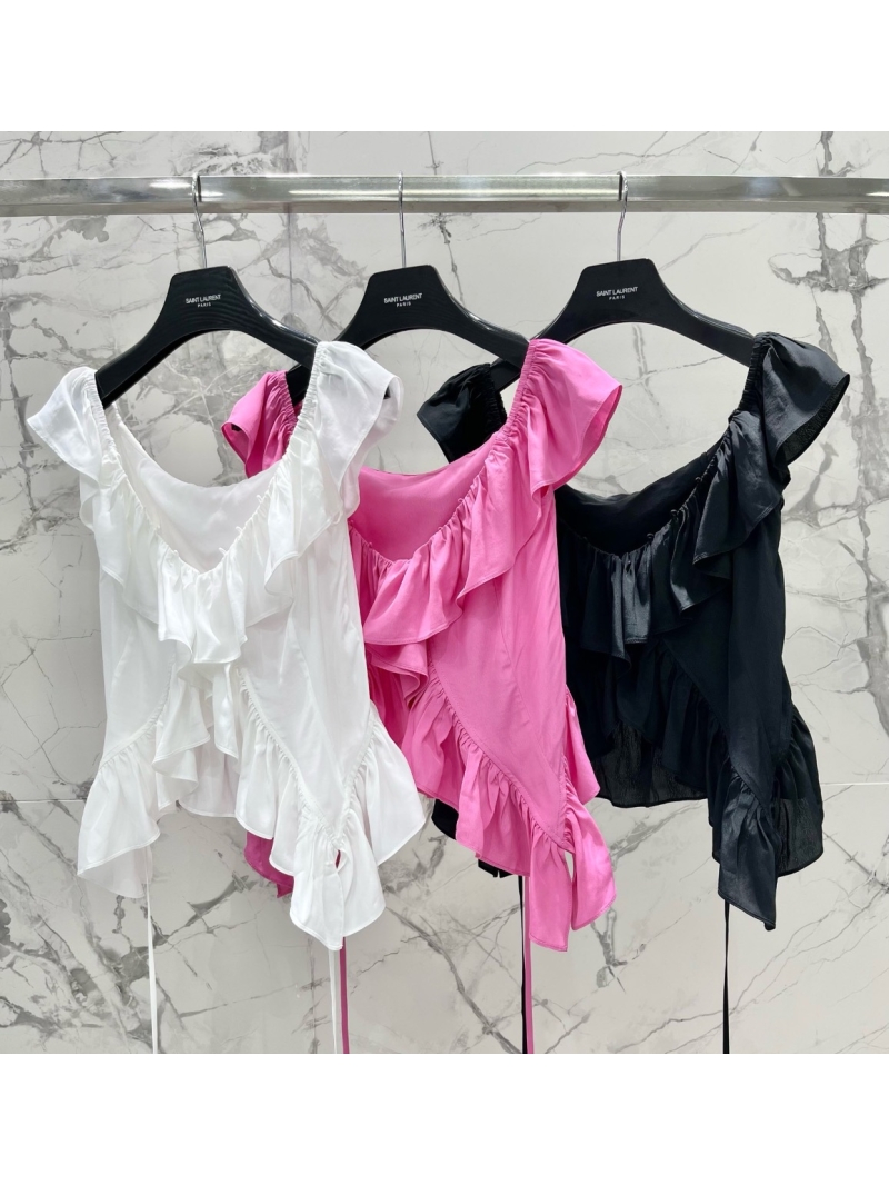 YSL Saint Laurent Women's Ruffle Blouse